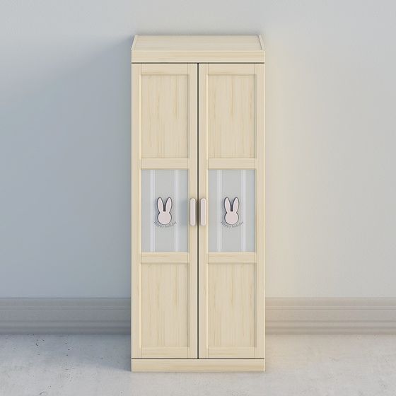 Charming Wooden Wardrobe 3D model