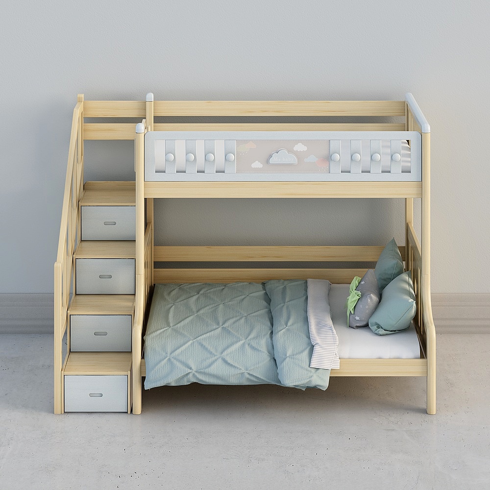 เตียงสองชั้น ABC Log Classic Sky City (บันไดชั้น)