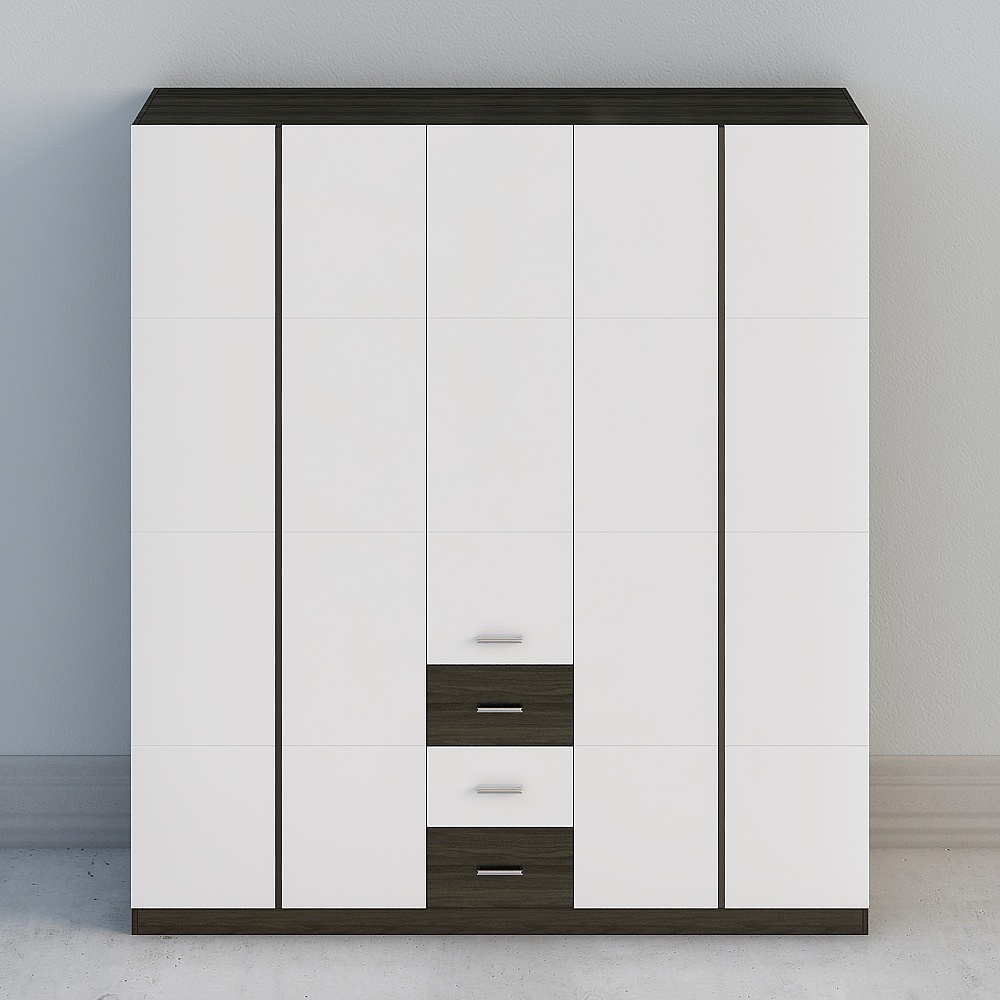 Stylish Low-Poly Wardrobe 3D model