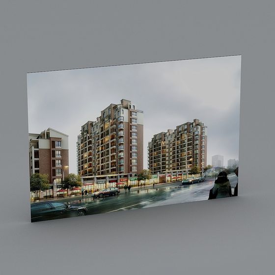 Urban Rain Scene 3D model