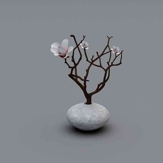 Natural Harmony 3D Model - Elegant Floral Design