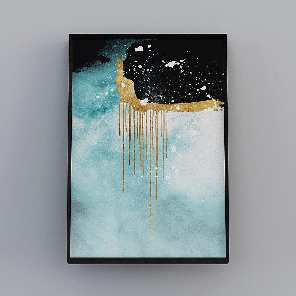 Cadre Décoratif Abstrait Noir Brossé Vertical Simple Luxe Kibaki 40x60cm peinture abstraite ljt-jc-1