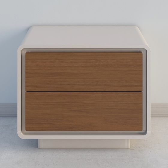 Stylish Low-Poly Nightstand 3D model