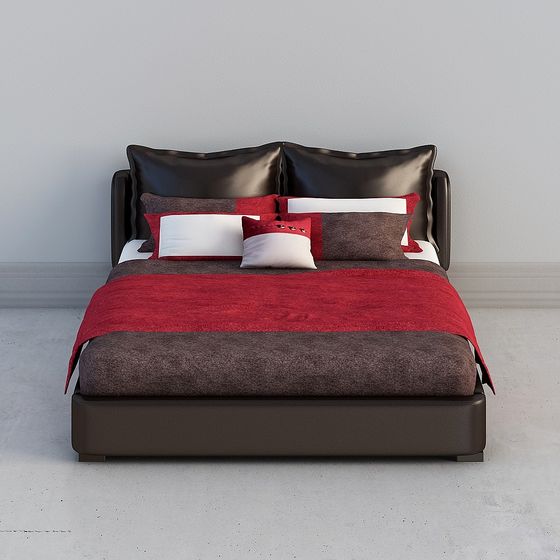 Stylish Low-Poly Bed 3D model Design