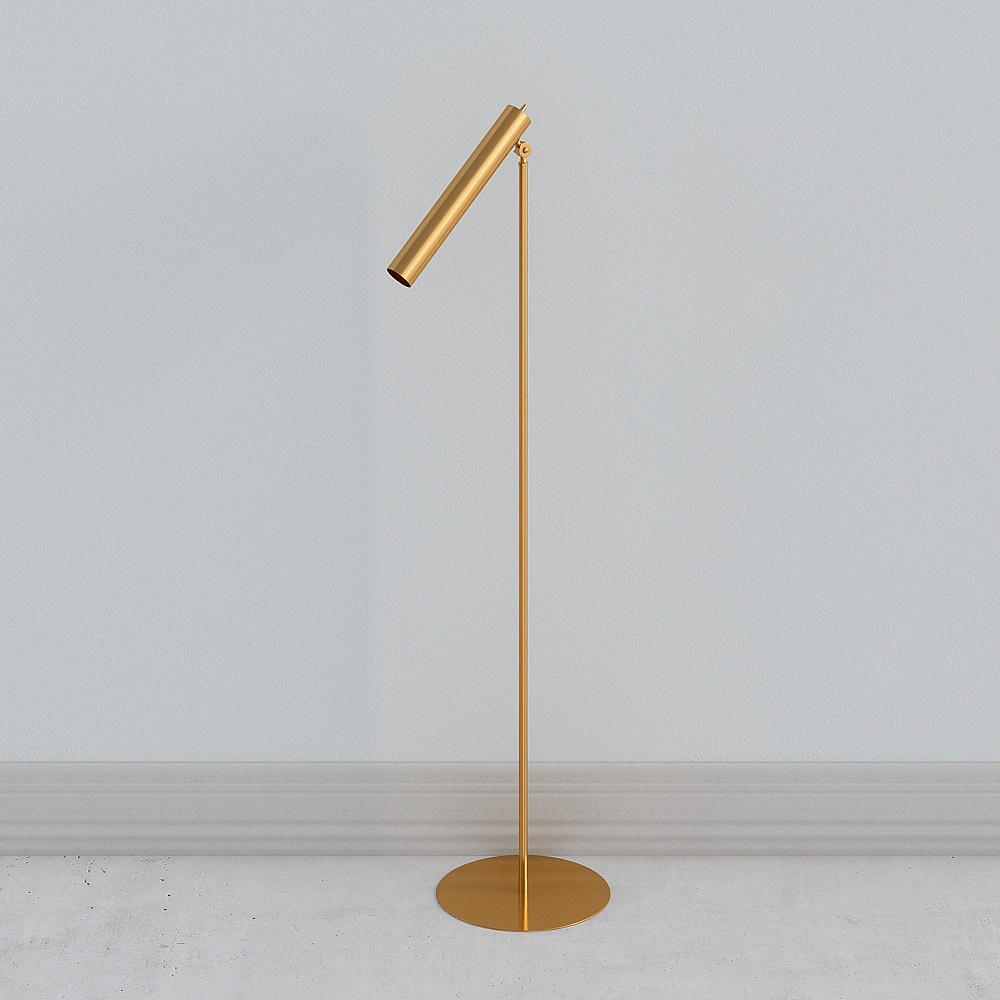 Elegant Gold Floor Lamp 3D model