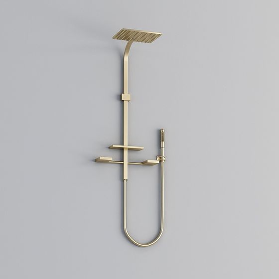Elegant Gold Shower System 3D Model