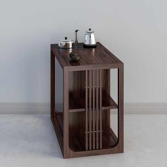 Stylish Wooden Display Cabinet 3D model