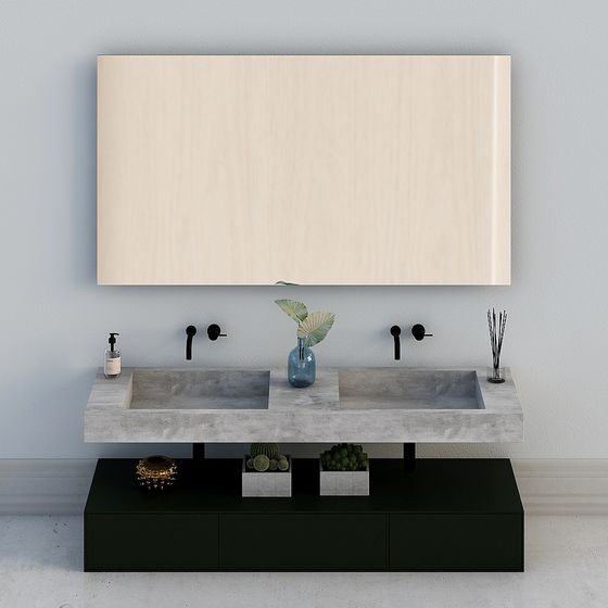 Modern Minimalist Bathroom Vanity 3D model