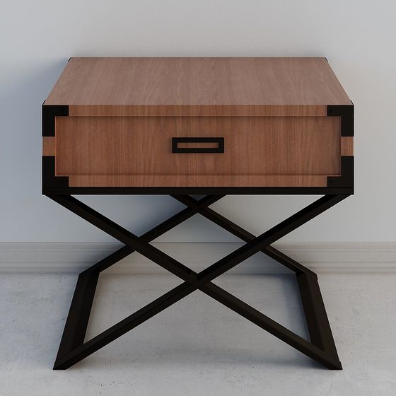 Minimalist Industrial Side Table 3D model