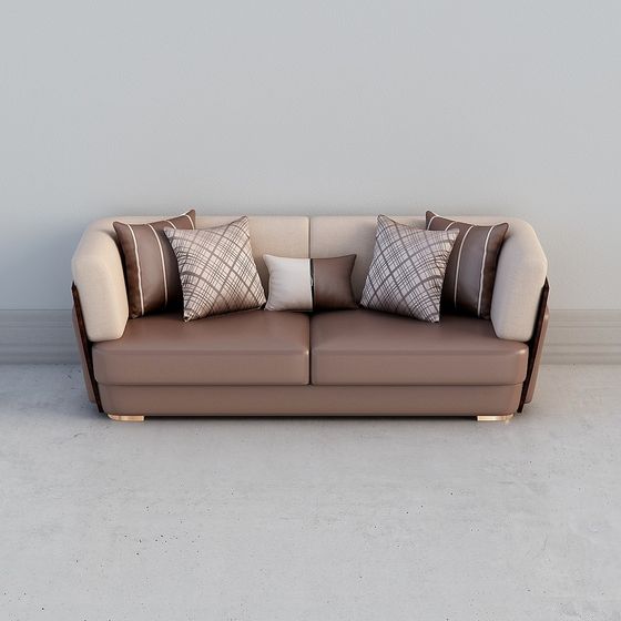 Stylish Low-Polygon Sofa 3D Model for Contemporary Homes