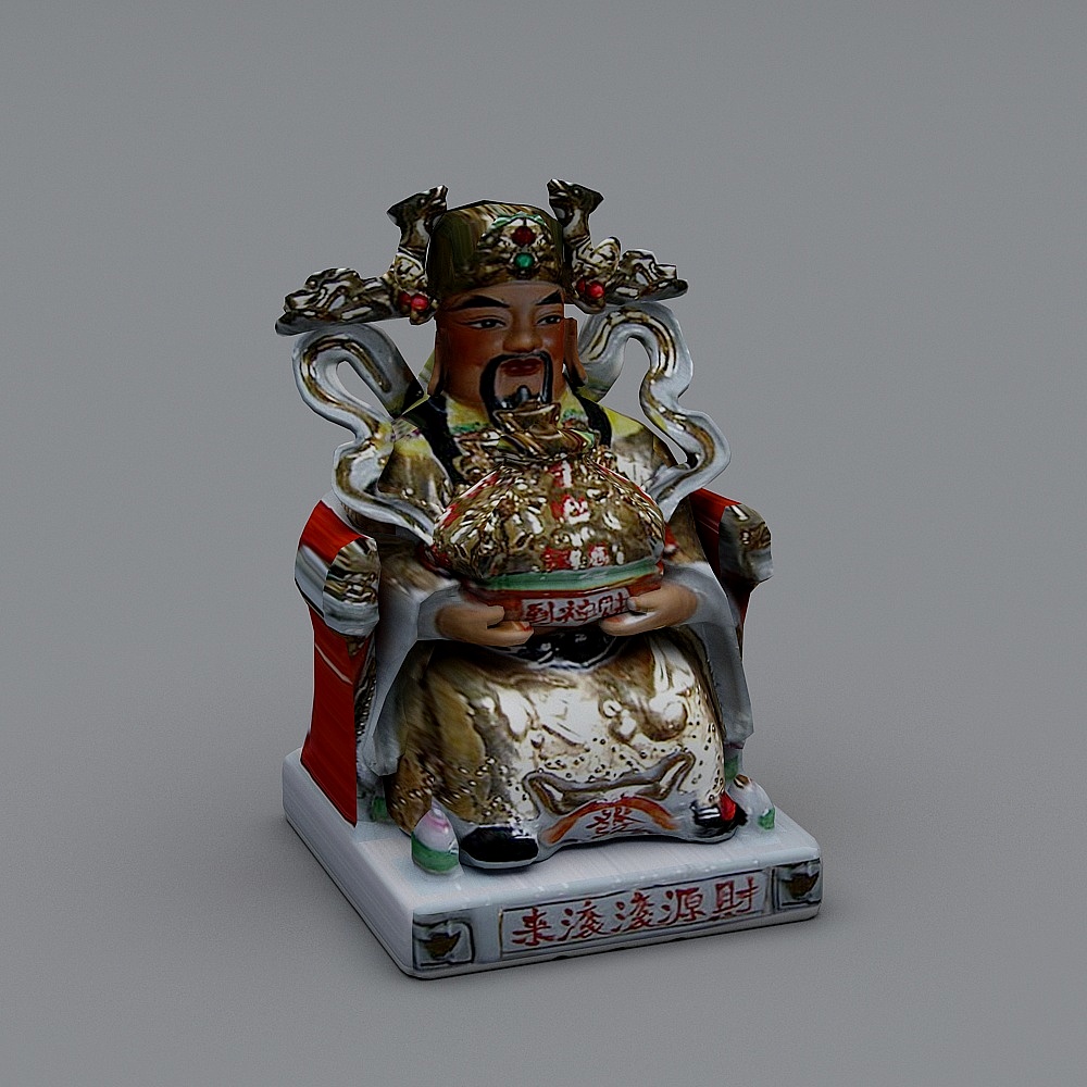 Caishen 3D Model with Traditional and Modern Design
