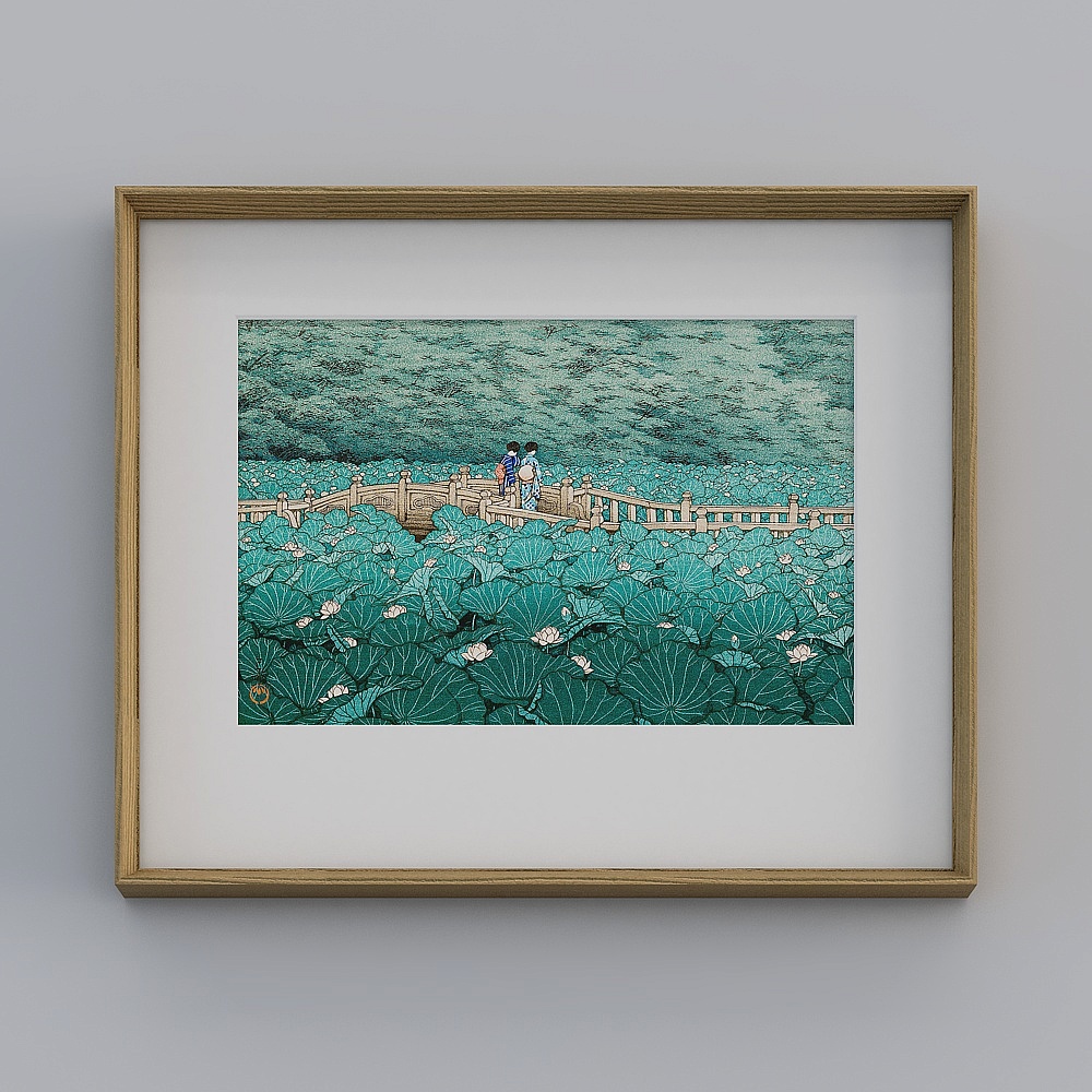 Kippel flagship store Japanese-style living room horizontal brown box 42x52cm landscape print tmhxd-yz-gg-sk-2