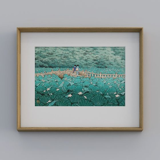 Brown Landscape Print 3D Model for Home Decor