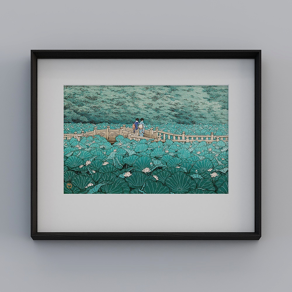 Magasin phare Kippel, boîte noire horizontale de style japonais 42x52cm, impression paysagère