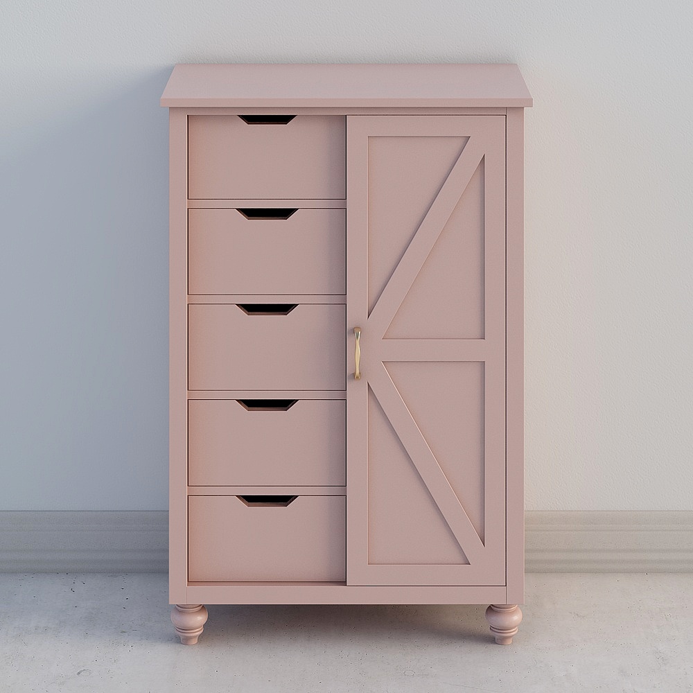 Charming Pink Storage Cabinet 3D model