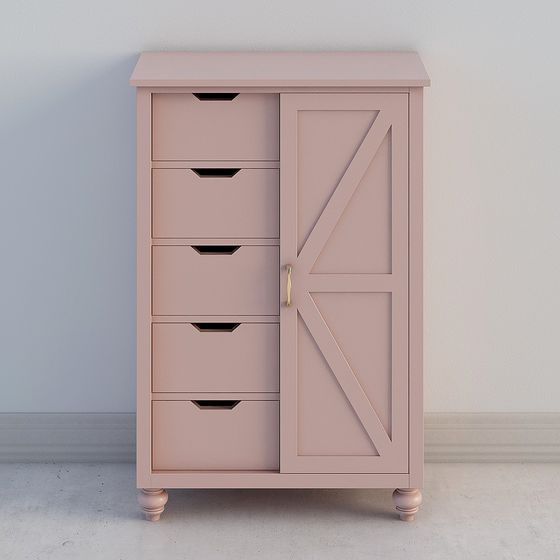 Charming Pink Storage Cabinet 3D model
