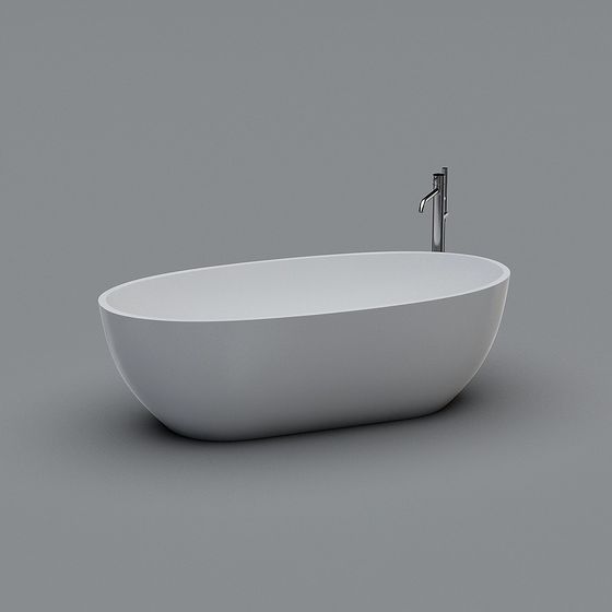 Minimalist 3D Bathtub Model for Modern Interiors
