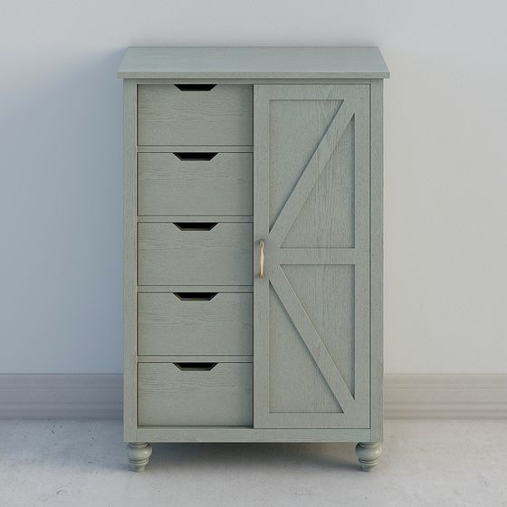 Barn Door Chest Rustic Elegance 3D model