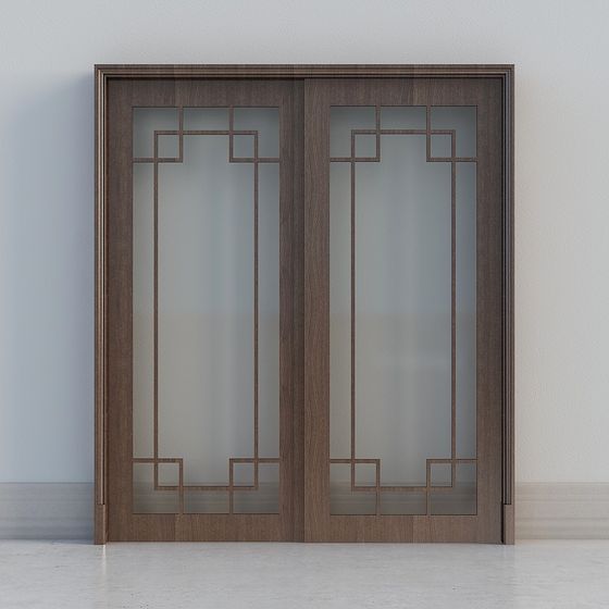 Art Deco Glass Door 3D model