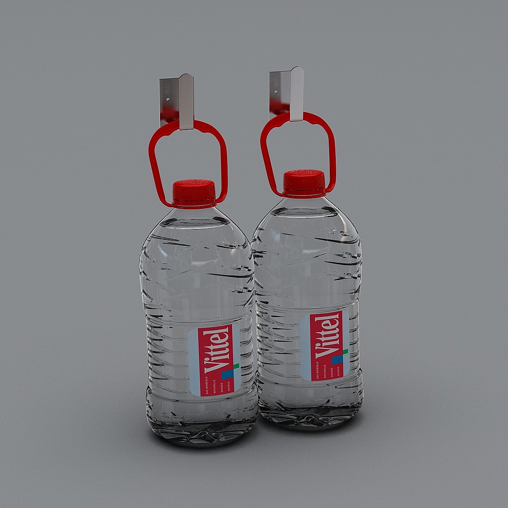 Realistic Vittel Water Bottle 3D model