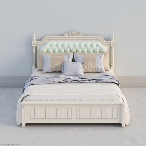 Elegant Low-Polygon 3D Bed Model