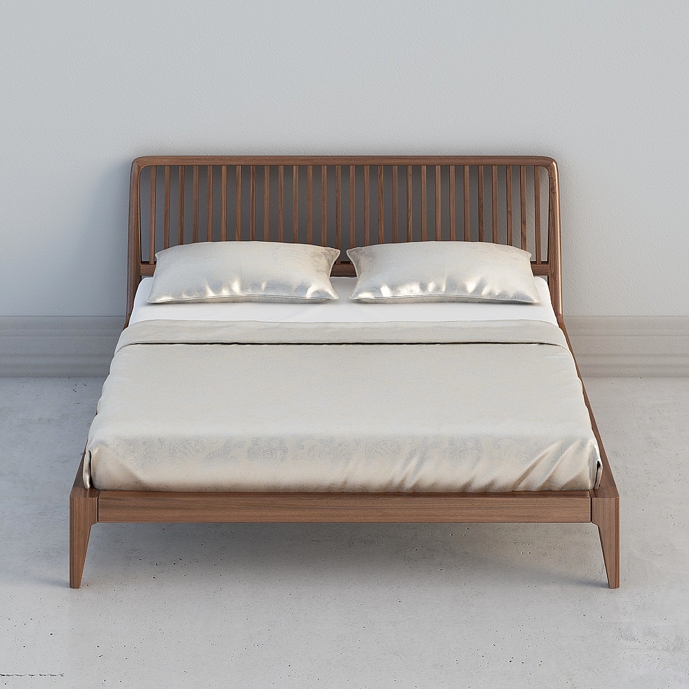 Stylish Low-Poly Bed Frame 3D model