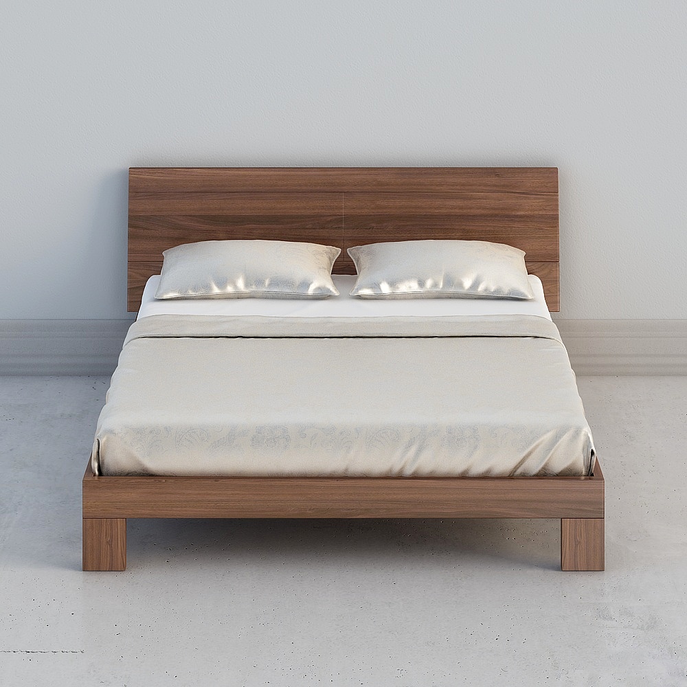 Low Polygon Bed Frame 3D Model for Modern Interiors