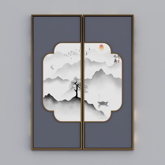 Shan He Tu 3D Model - Traditional Chinese Landscape