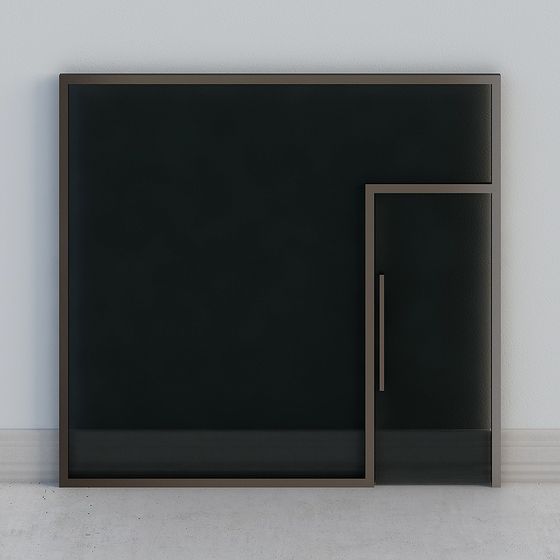 Modern Minimalist Glass Door 3D model
