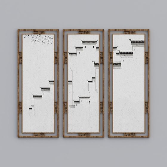 Graceful Ancient Screen 3D model for Modern Projects