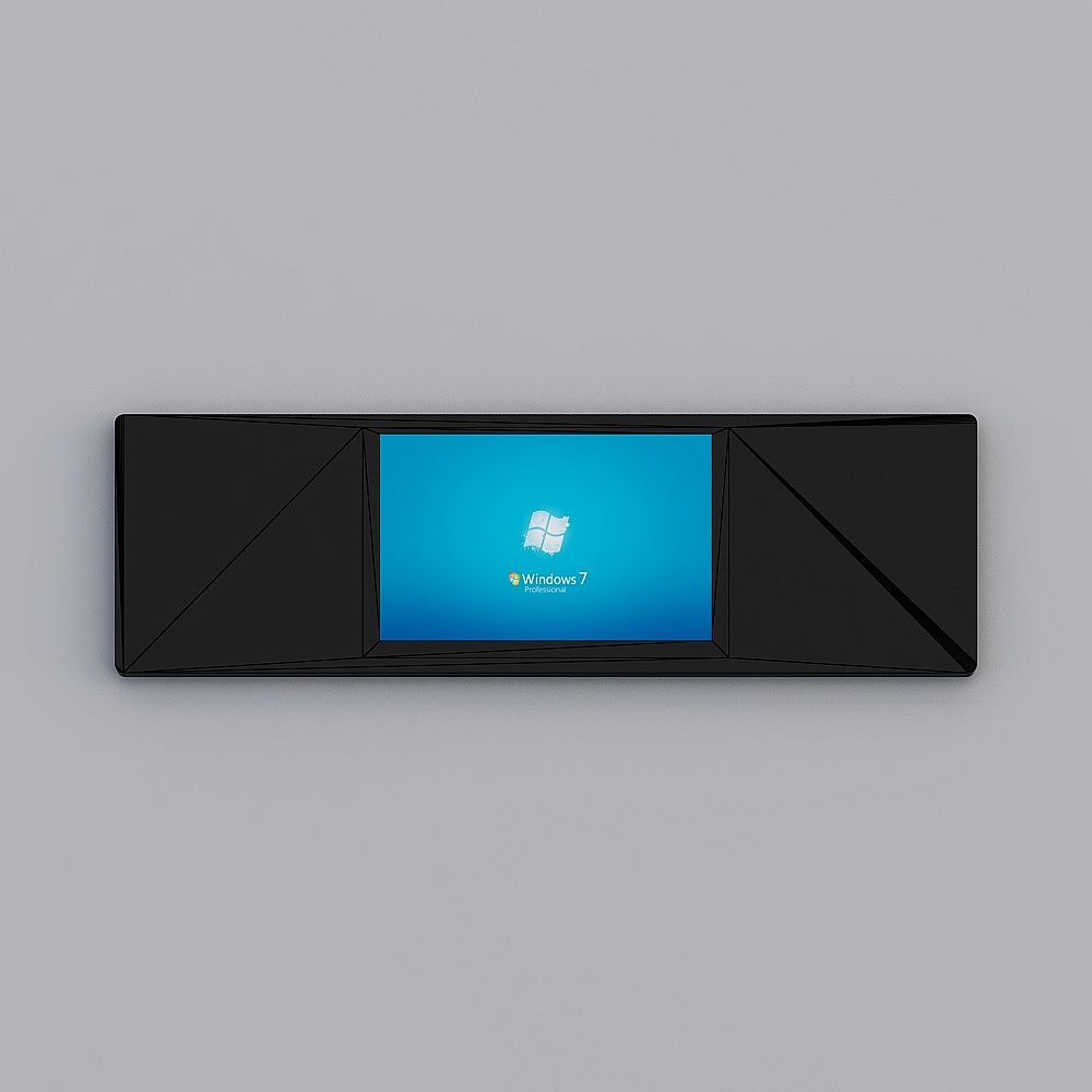 Modern Blue and Black Wall-Mounted Blackboard 3D Model