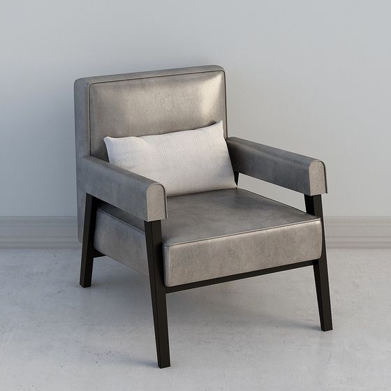 Stylish Leather Armchair 3D model for Modern Interiors