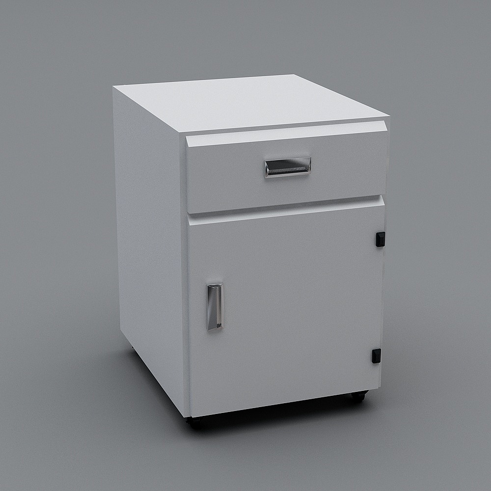 Low Poly Modern File Cabinet 3D model