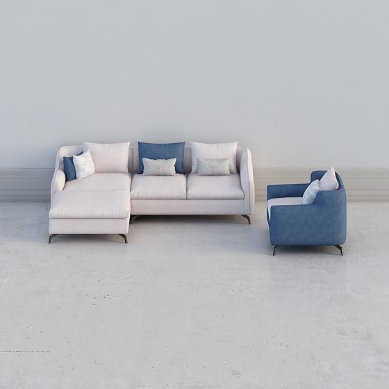 Modern Low-Poly Sofa Set 3D model