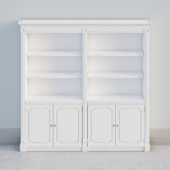 Elegant Library Shelf 3D model