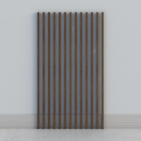 Stylish Wooden Louvered Shutter 3D model