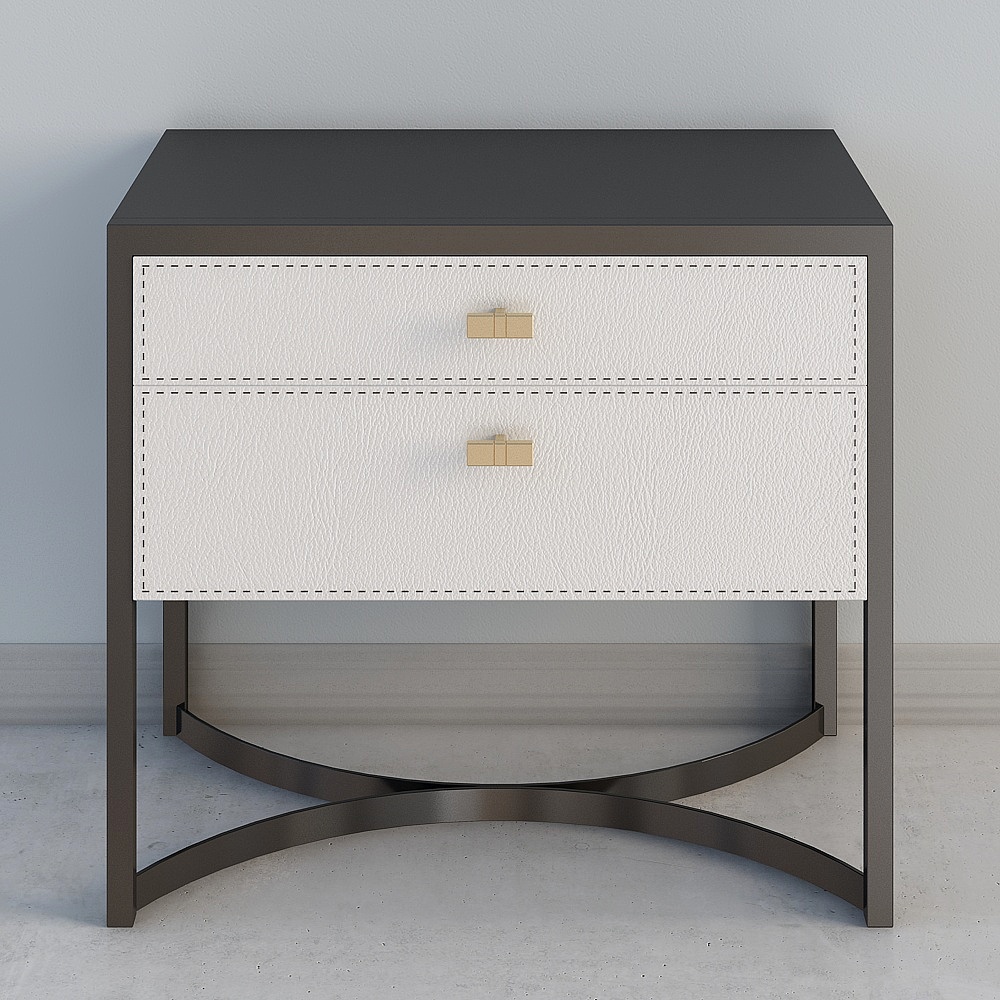 Elegant Low-Polygon Bedside Table 3D model
