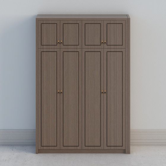 Stylish Low-Poly Wardrobe 3D model