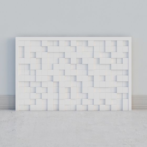 Pixel Block Wall 3D model for Modern Design