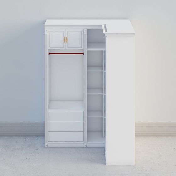 Minimalist Low-Poly Wardrobe 3D model