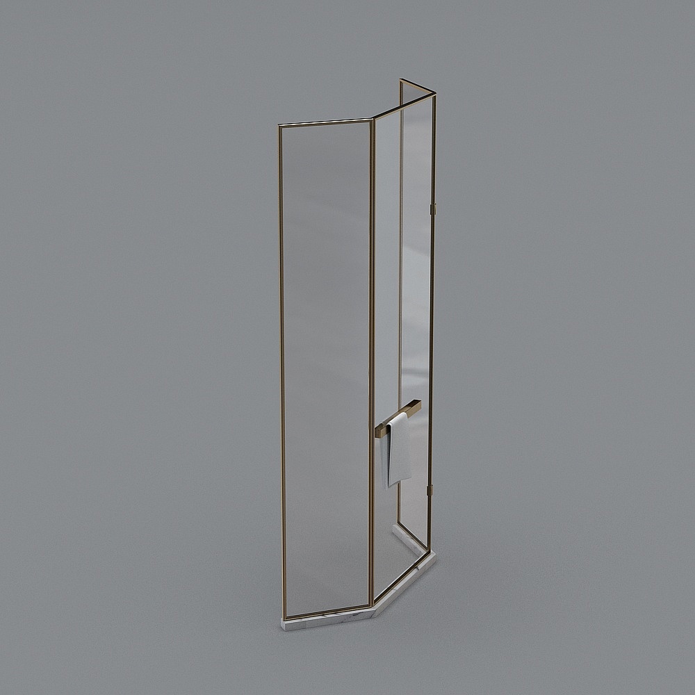 Elegant Glass Shower 3D model