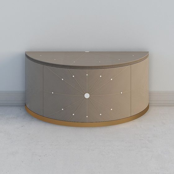 Elegant Semi-Circular Reception Desk 3D model