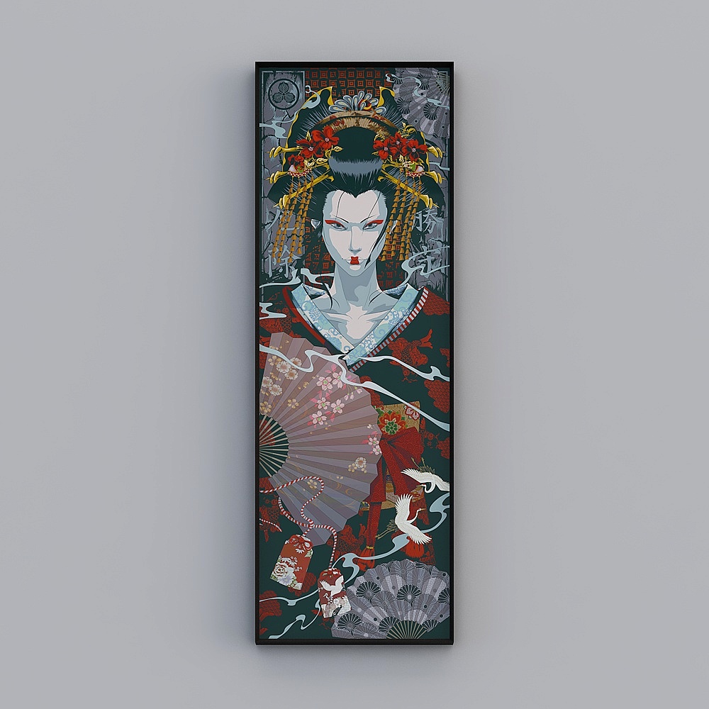 Japanese-style and wind-decorated paintings Japanese wine shop house mural tattoo parlour Japanese samurai crystal porcelain hanging painting