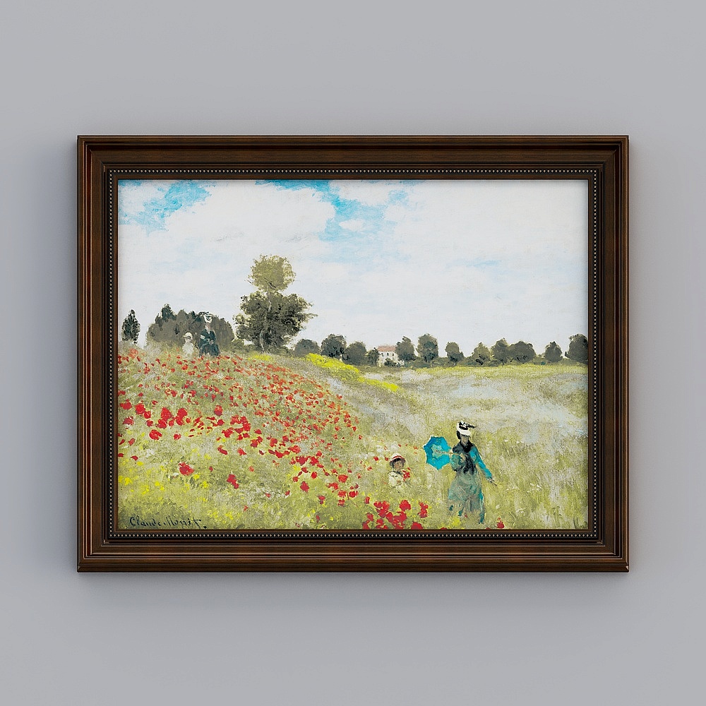 Kibaki American living room horizontal retro brown box 72.5x92.5 cm famous painting emwy-e-2