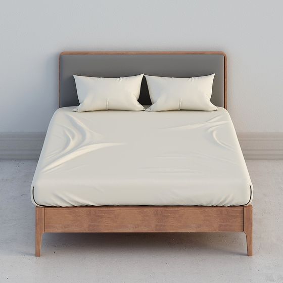 Low-Polygon Modern Bed Frame 3D Model
