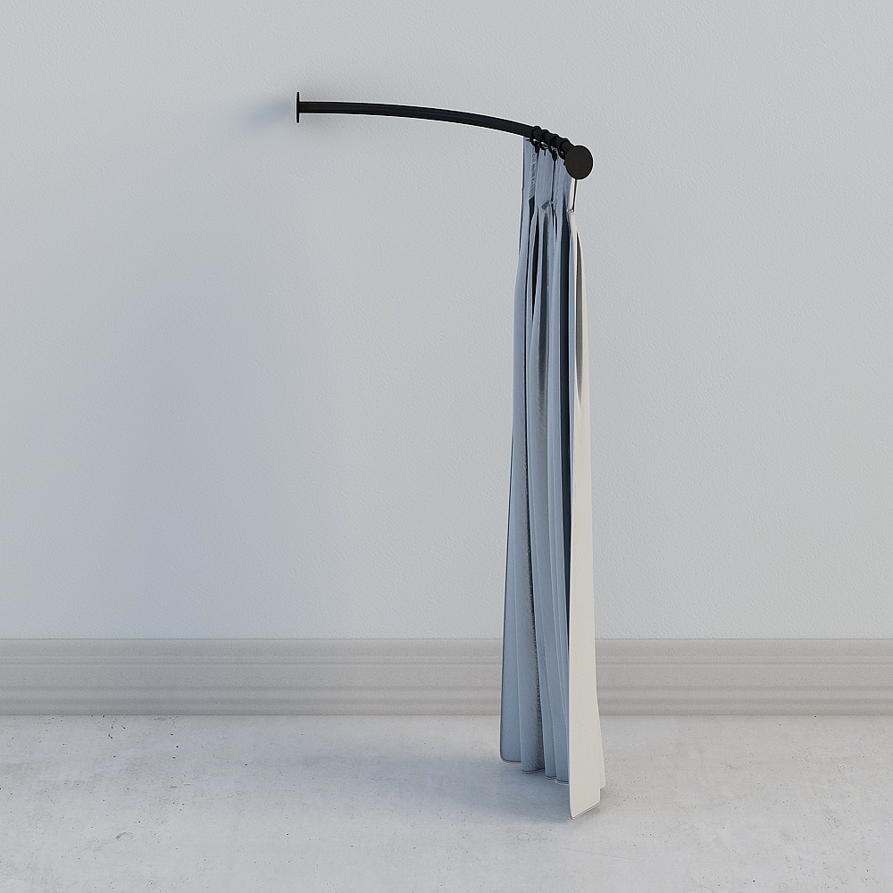Curved door curtain