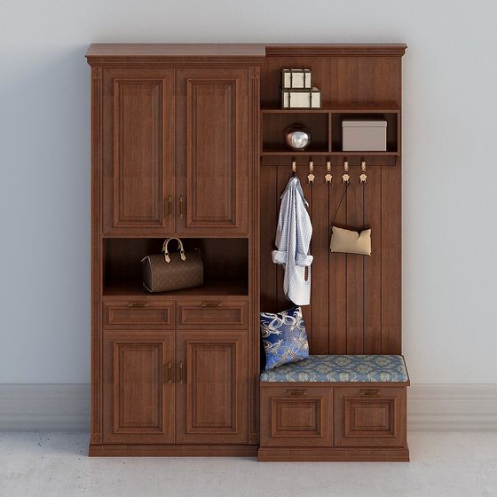 Elegant Rustic Storage Cabinet 3D model for Modern Spaces