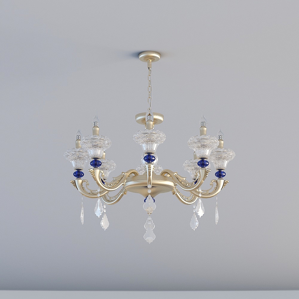 Elegant Crystal Chandelier 3D model for Luxurious Interiors