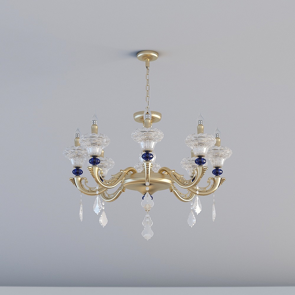Enchanting Low-Poly Crystal Chandelier 3D model