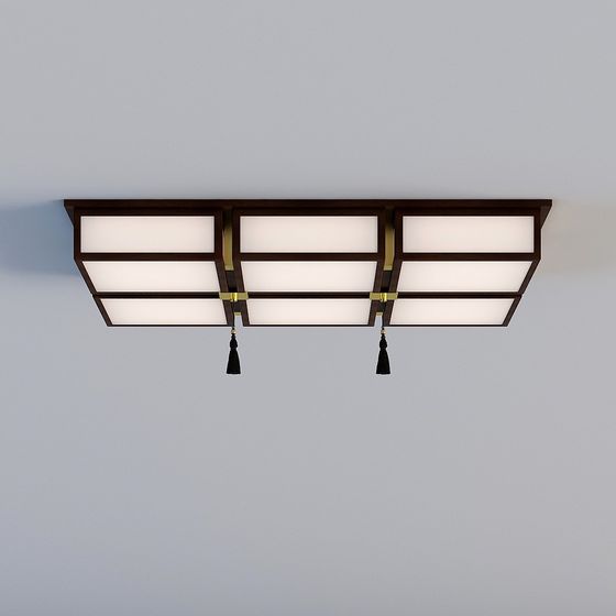 Elegant Ceiling Light 3D model with Eastern Elements